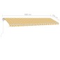 vidaXL Toldo automático LED sensor de viento amarillo blanco 600x350cm vidaXL Toldo automático LED sensor de viento amarillo blanco 600x350cm