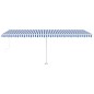 vidaXL Toldo automático LED sensor de viento azul y blanco 600x350 cm vidaXL Toldo automático LED sensor de viento azul y blanco 600x350 cm