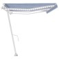vidaXL Toldo automático LED sensor de viento azul y blanco 600x350 cm vidaXL Toldo automático LED sensor de viento azul y blanco 600x350 cm