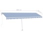 vidaXL Toldo automático LED sensor de viento azul y blanco 600x350 cm vidaXL Toldo automático LED sensor de viento azul y blanco 600x350 cm