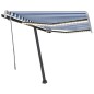 vidaXL Toldo manual retráctil con LED azul y blanco 350x250 cm vidaXL Toldo manual retráctil con LED azul y blanco 350x250 cm