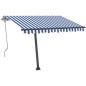 vidaXL Toldo manual retráctil con LED azul y blanco 350x250 cm vidaXL Toldo manual retráctil con LED azul y blanco 350x250 cm