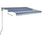 vidaXL Toldo manual retráctil con LED azul y blanco 350x250 cm vidaXL Toldo manual retráctil con LED azul y blanco 350x250 cm