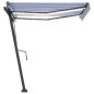 vidaXL Toldo manual retráctil con LED azul y blanco 350x250 cm vidaXL Toldo manual retráctil con LED azul y blanco 350x250 cm