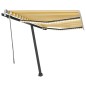 vidaXL Toldo manual retráctil con LED amarillo y blanco 350x250 cm vidaXL Toldo manual retráctil con LED amarillo y blanco 350x250 cm