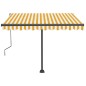 vidaXL Toldo manual retráctil con LED amarillo y blanco 350x250 cm vidaXL Toldo manual retráctil con LED amarillo y blanco 350x250 cm