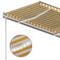vidaXL Toldo manual retráctil con LED amarillo y blanco 350x250 cm vidaXL Toldo manual retráctil con LED amarillo y blanco 350x250 cm