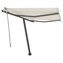 vidaXL Toldo manual retráctil con LED crema 300x250 cm
