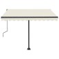 vidaXL Toldo manual retráctil con LED crema 300x250 cm vidaXL Toldo manual retráctil con LED crema 300x250 cm