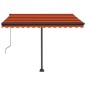 vidaXL Toldo automático LED sensor de viento naranja marrón 350x250 cm vidaXL Toldo automático LED sensor de viento naranja marrón 350x250 cm