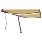 vidaXL Toldo manual retráctil con LED amarillo y blanco 450x300 cm vidaXL Toldo manual retráctil con LED amarillo y blanco 450x300 cm
