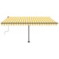vidaXL Toldo manual retráctil con LED amarillo y blanco 450x300 cm vidaXL Toldo manual retráctil con LED amarillo y blanco 450x300 cm