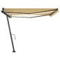 vidaXL Toldo manual retráctil con LED amarillo y blanco 450x300 cm vidaXL Toldo manual retráctil con LED amarillo y blanco 450x300 cm