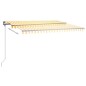 vidaXL Toldo manual retráctil con LED amarillo y blanco 450x300 cm vidaXL Toldo manual retráctil con LED amarillo y blanco 450x300 cm
