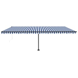 vidaXL Toldo de pie automático azul y blanco 600x300 cm