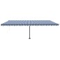 vidaXL Toldo de pie automático azul y blanco 600x300 cm