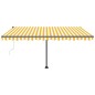 vidaXL Toldo de pie automático amarillo y blanco 450x300 cm vidaXL Toldo de pie automático amarillo y blanco 450x300 cm