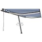 vidaXL Toldo automático LED sensor de viento azul y blanco 400x350 cm vidaXL Toldo automático LED sensor de viento azul y blanco 400x350 cm