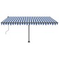 vidaXL Toldo automático LED sensor de viento azul y blanco 400x350 cm vidaXL Toldo automático LED sensor de viento azul y blanco 400x350 cm