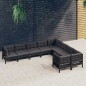 vidaXL Muebles de jardín 9 piezas y cojines negro madera de pino vidaXL Muebles de jardín 9 piezas y cojines negro madera de pino