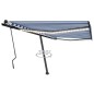 vidaXL Toldo manual retráctil con LED azul y blanco 450x300 cm vidaXL Toldo manual retráctil con LED azul y blanco 450x300 cm