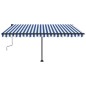 vidaXL Toldo manual retráctil con LED azul y blanco 450x300 cm vidaXL Toldo manual retráctil con LED azul y blanco 450x300 cm