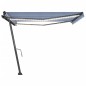 vidaXL Toldo manual retráctil con LED azul y blanco 450x300 cm vidaXL Toldo manual retráctil con LED azul y blanco 450x300 cm