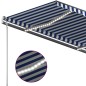 vidaXL Toldo manual retráctil con LED azul y blanco 450x300 cm vidaXL Toldo manual retráctil con LED azul y blanco 450x300 cm