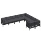 vidaXL Muebles de jardín 9 piezas y cojines negro madera de pino vidaXL Muebles de jardín 9 piezas y cojines negro madera de pino