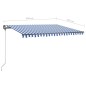 vidaXL Toldo manual retráctil con LED azul y blanco 450x300 cm vidaXL Toldo manual retráctil con LED azul y blanco 450x300 cm