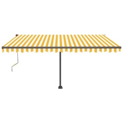 vidaXL Toldo automático LED sensor de viento amarillo blanco 400x350cm