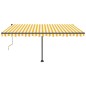 vidaXL Toldo automático LED sensor de viento amarillo blanco 400x350cm vidaXL Toldo automático LED sensor de viento amarillo blanco 400x350cm