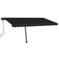 vidaXL Toldo manual retráctil con LED gris antracita 450x350 cm