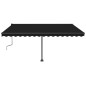 vidaXL Toldo manual retráctil con LED gris antracita 450x350 cm