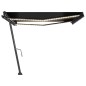 vidaXL Toldo manual retráctil con LED gris antracita 450x350 cm