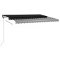vidaXL Toldo manual retráctil con LED gris antracita 450x350 cm