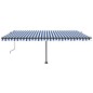 vidaXL Toldo automático LED sensor de viento azul y blanco 500x350 cm vidaXL Toldo automático LED sensor de viento azul y blanco 500x350 cm