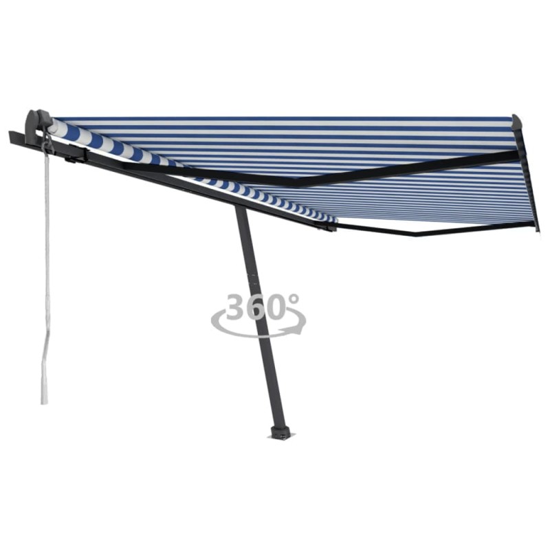 vidaXL Toldo de pie automático azul y blanco 450x350 cm vidaXL Toldo de pie automático azul y blanco 450x350 cm