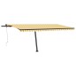 vidaXL Toldo automático LED sensor de viento amarillo blanco 500x350cm vidaXL Toldo automático LED sensor de viento amarillo blanco 500x350cm