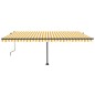 vidaXL Toldo automático LED sensor de viento amarillo blanco 500x350cm vidaXL Toldo automático LED sensor de viento amarillo blanco 500x350cm