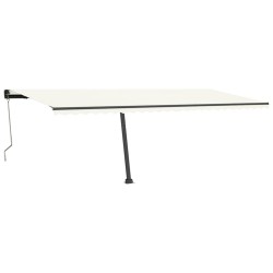 vidaXL Toldo automático con LED sensor de viento crema 600x350 cm