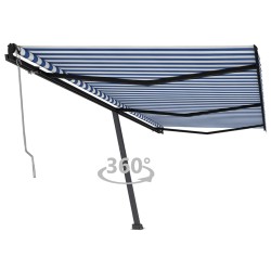 vidaXL Toldo de pie automático azul y blanco 600x350 cm