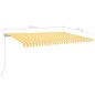 vidaXL Toldo retráctil manual con postes amarillo y blanco 5x3,5 m vidaXL Toldo retráctil manual con postes amarillo y blanco 5x3,5 m