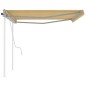 vidaXL Toldo manual retráctil con postes amarillo y blanco 4x3,5 m vidaXL Toldo manual retráctil con postes amarillo y blanco 4x3,5 m