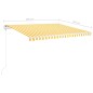vidaXL Toldo manual retráctil con postes amarillo y blanco 4x3,5 m vidaXL Toldo manual retráctil con postes amarillo y blanco 4x3,5 m