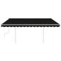 vidaXL Toldo manual retráctil con LED gris antracita 4x3,5 m vidaXL Toldo manual retráctil con LED gris antracita 4x3,5 m