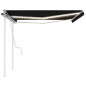 vidaXL Toldo manual retráctil con LED gris antracita 4x3,5 m vidaXL Toldo manual retráctil con LED gris antracita 4x3,5 m