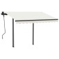 vidaXL Toldo manual retráctil con LED crema 3x2,5 m