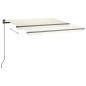 vidaXL Toldo manual retráctil con LED crema 3x2,5 m