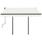 vidaXL Toldo manual retráctil con LED crema 3x2,5 m